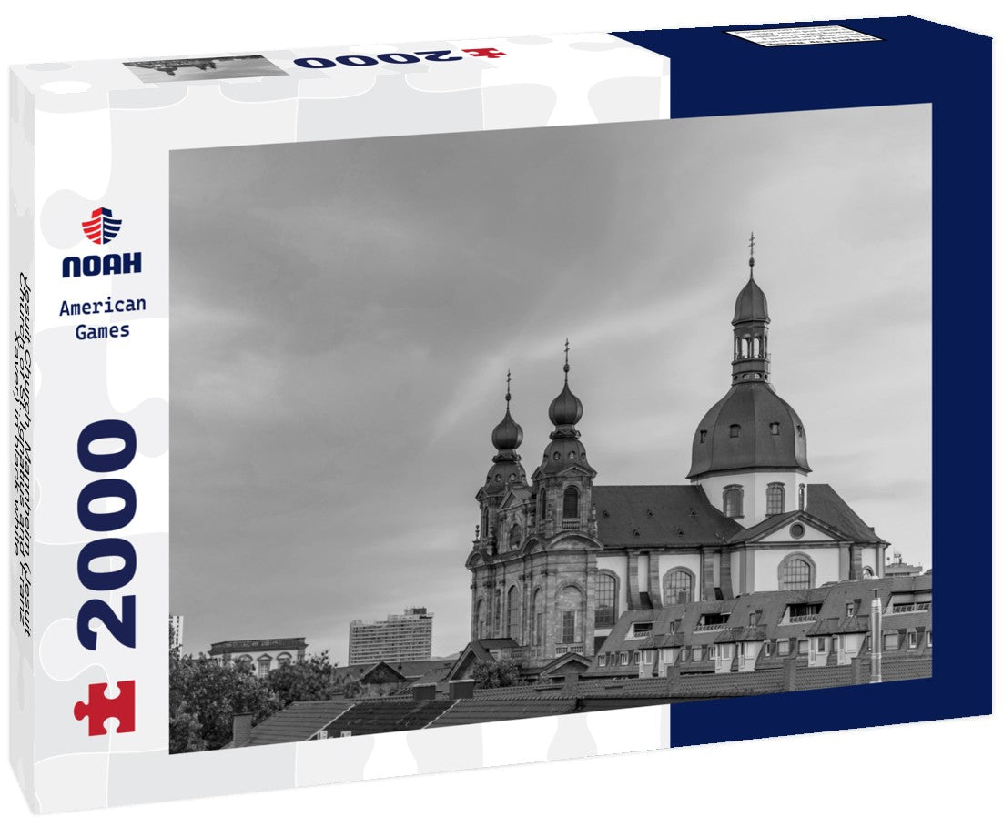 Noah Jigsaw Puzzle Jesuit Church, Mannheim (Jesuit Church of St. Ignatius and Franz Xaver) in black white 2000 pieces