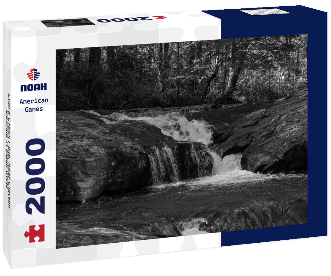 Noah Jigsaw Puzzle Dick's Creek Falls, near Clayton, Georgia in black white 2000 pieces