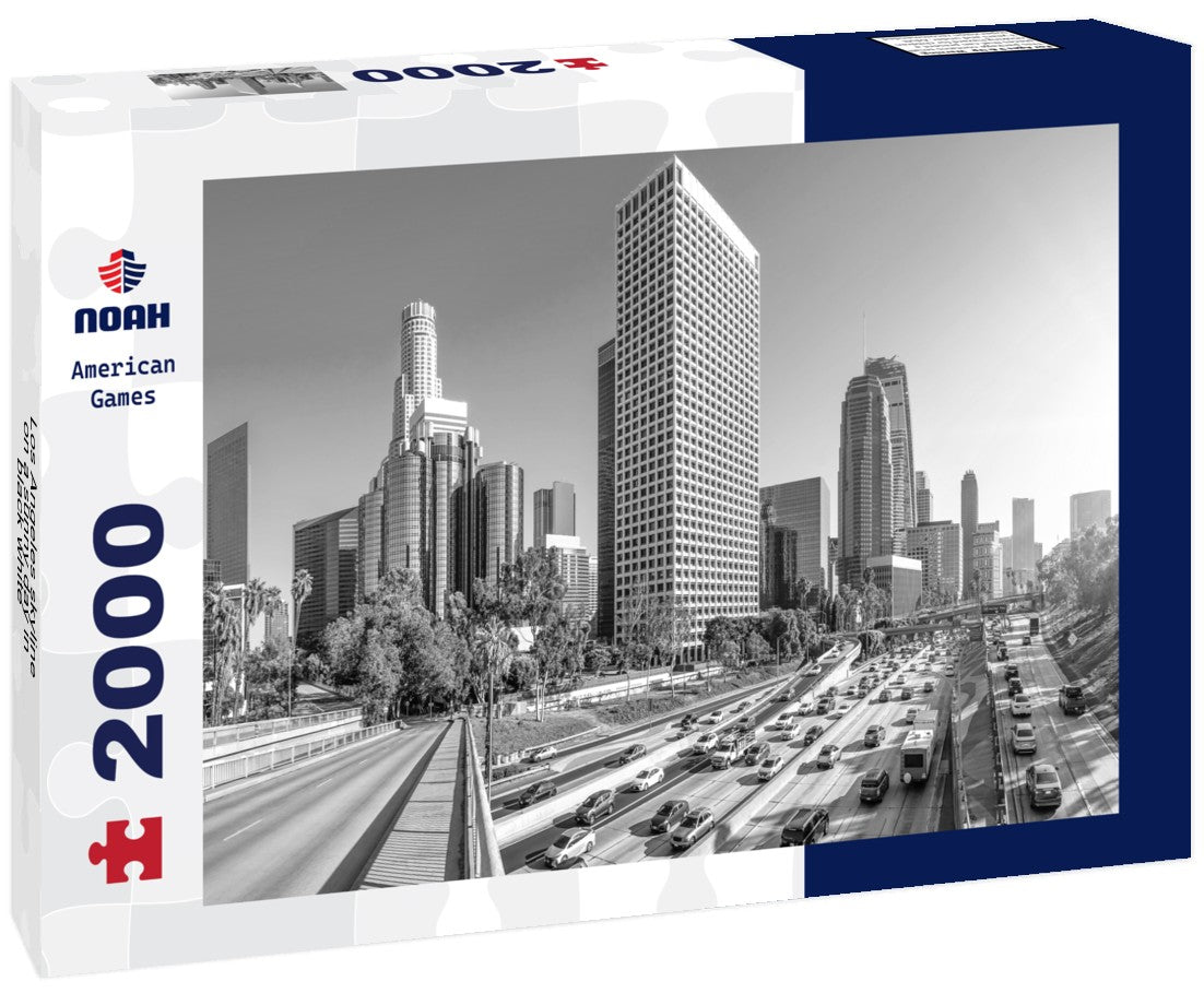 Noah Jigsaw Puzzle Los Angeles skyline on a sunny day in black white 2000 pieces