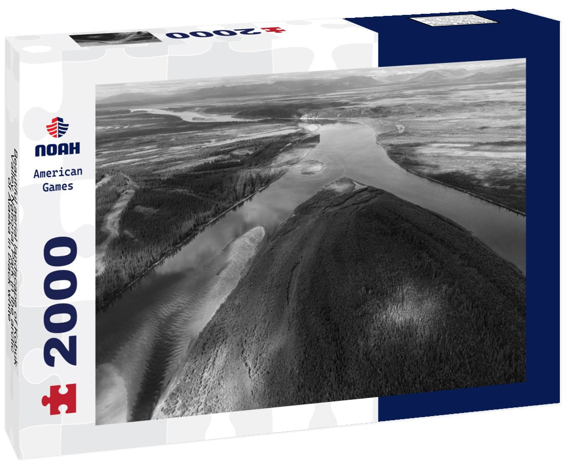 Noah Jigsaw Puzzle Beautiful aerial landscape of Kobuk Valley National Park in the arctic of Alaska in black white 2000 pieces