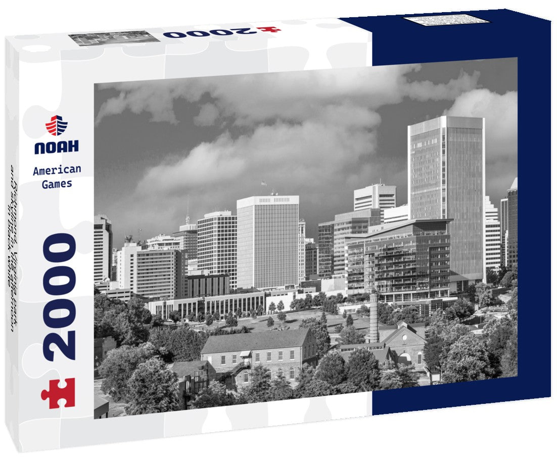 Noah Jigsaw Puzzle Richmond, Virginia park and skyline in the afternoon in black white 2000 pieces