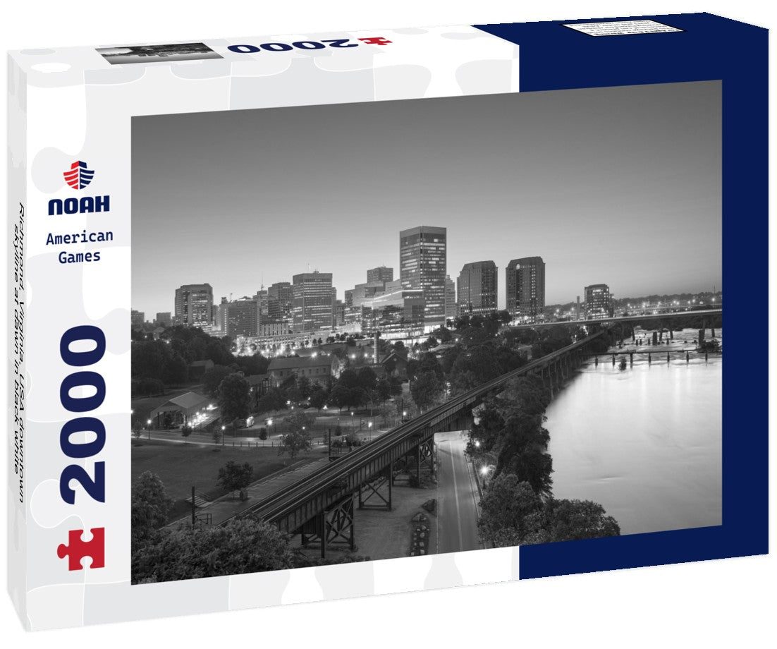 Noah Jigsaw Puzzle Richmond, Virginia, USA downtown skyline at dawn in black white 2000 pieces