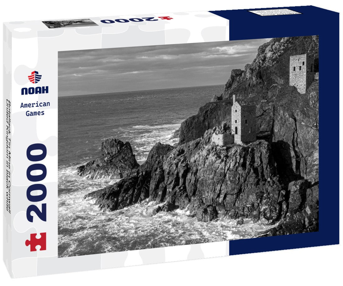 Noah Jigsaw Puzzle Botallack Tin Mine in Cornwall, United Kingdom in black white 2000 pieces