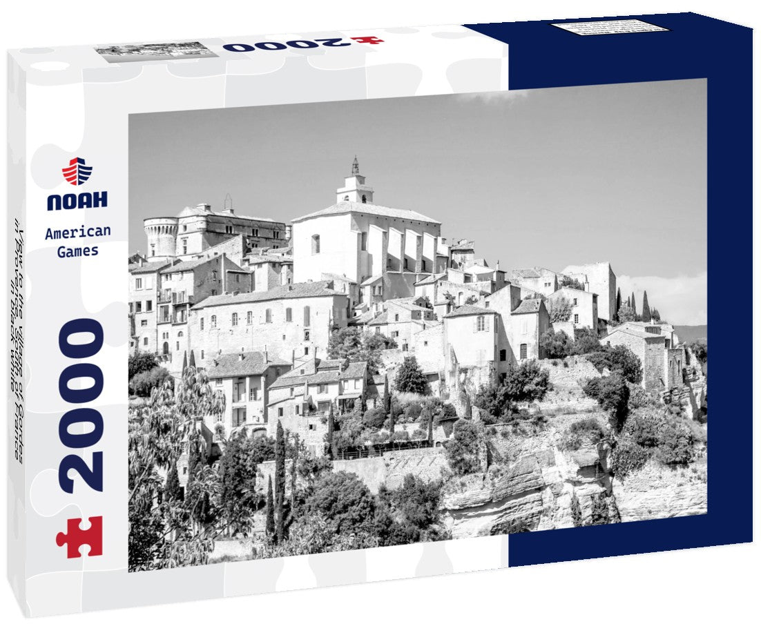 Noah Jigsaw Puzzle View to the village of Gordes in Provence, South of France in black white 2000 pieces