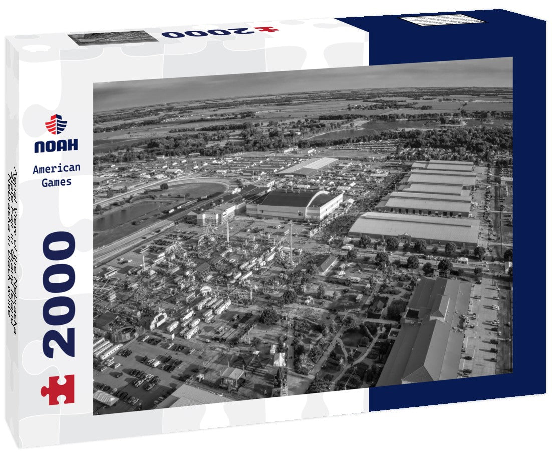 Noah Jigsaw Puzzle Aerial View of the Nebraska State Fair in Grand Island, Nebraska in black white 2000 pieces