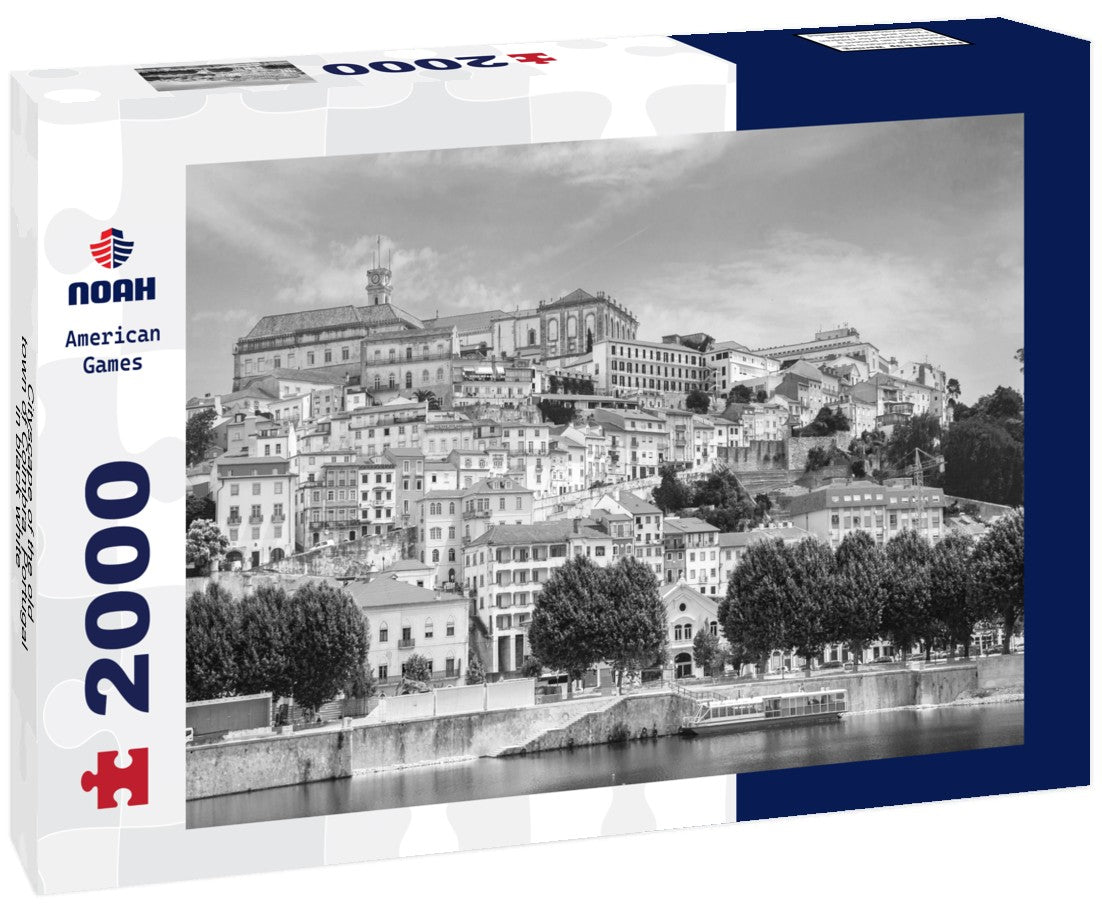 Noah Jigsaw Puzzle Cityscape of the old town of Coimbra, Portugal in black white 2000 pieces