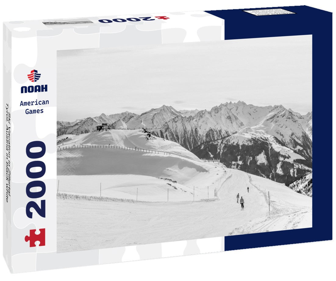 Noah Jigsaw Puzzle Ski Vacation in Zillertal, Tyrol, Austria in black white 2000 pieces