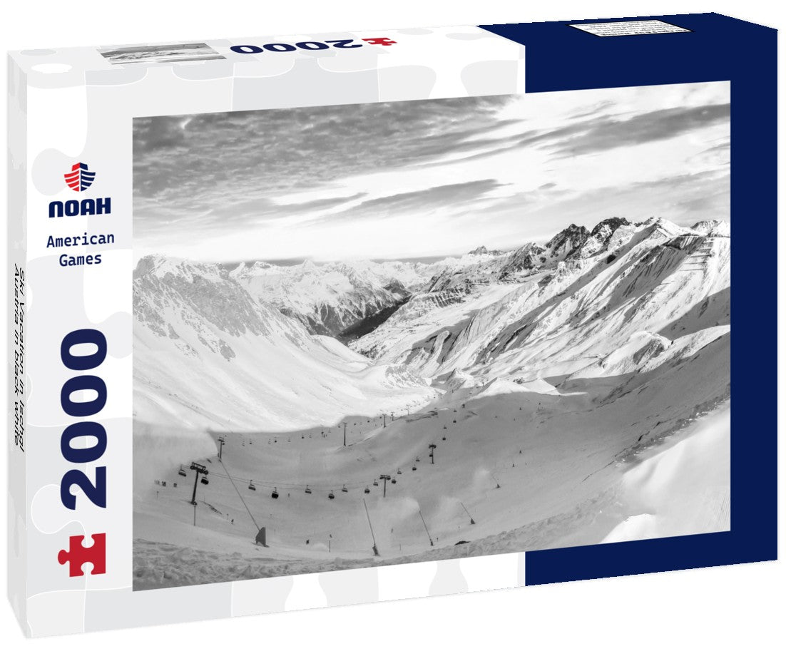 Noah Jigsaw Puzzle Ski Vacation in Ischgl, Austria in black white 2000 pieces