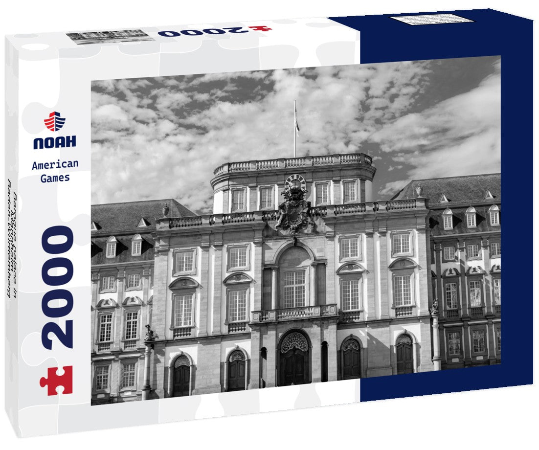 Noah Jigsaw Puzzle Baroque palace in Mannheim - Baden-Württemberg in black white 2000 pieces