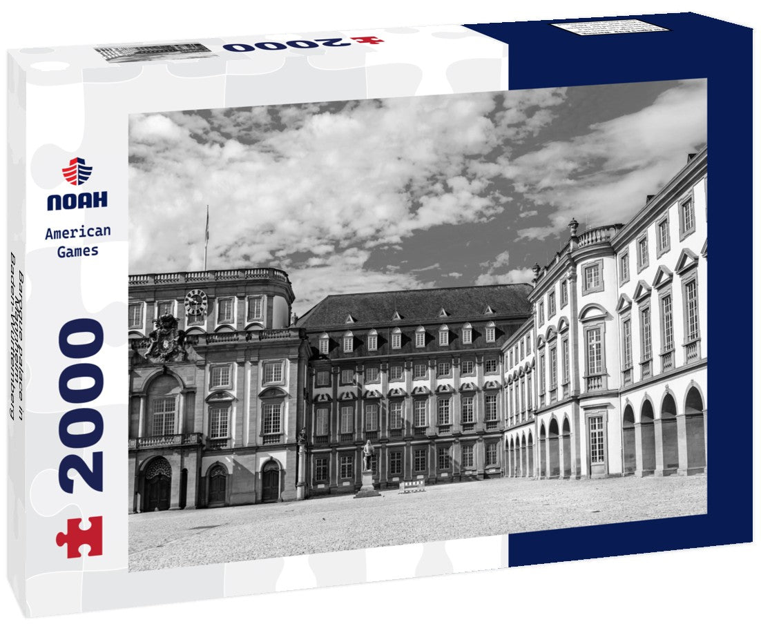 Noah Jigsaw Puzzle Baroque palace in Mannheim - Baden-Württemberg in black white 2000 pieces