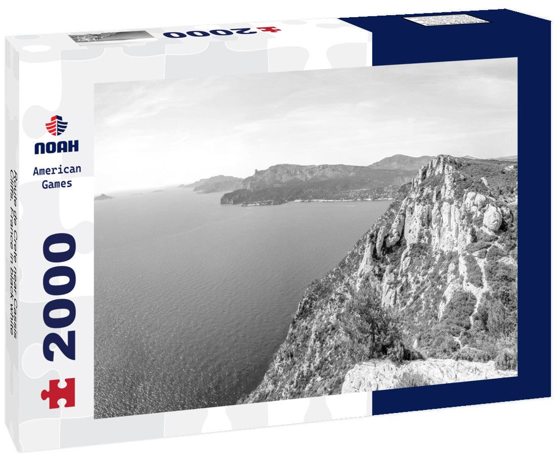 Noah Jigsaw Puzzle Route de Crete near Cassis, Cliffs, France in black white 2000 pieces