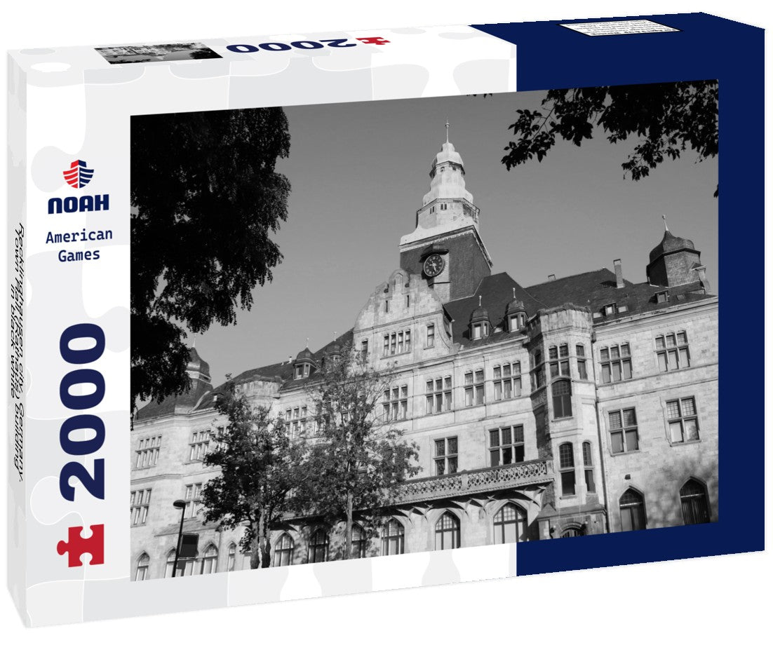Recklinghausen city, Germany. Town Hall (Rathaus) building 2000pc PuzzleBlack and White