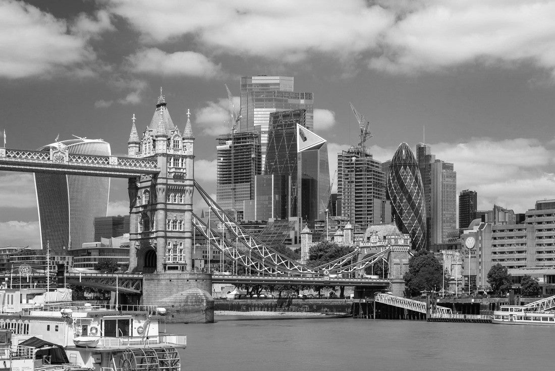 Noah Jigsaw Puzzle Tower Bridge And The City Of London at Night, London, England, United Kingdom in black white 2000 pieces