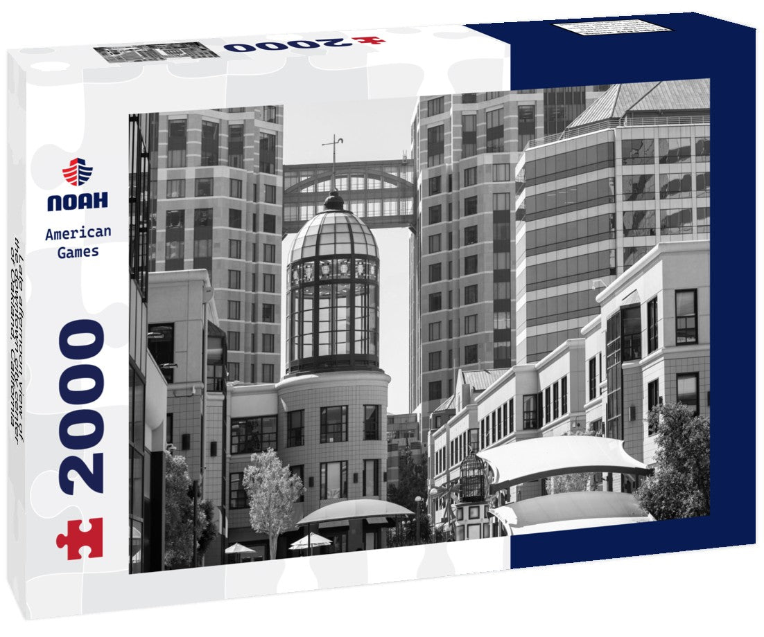 Late afternoon view of the downtown city center of Oakland, California, USA 2000pc PuzzleBlack and White
