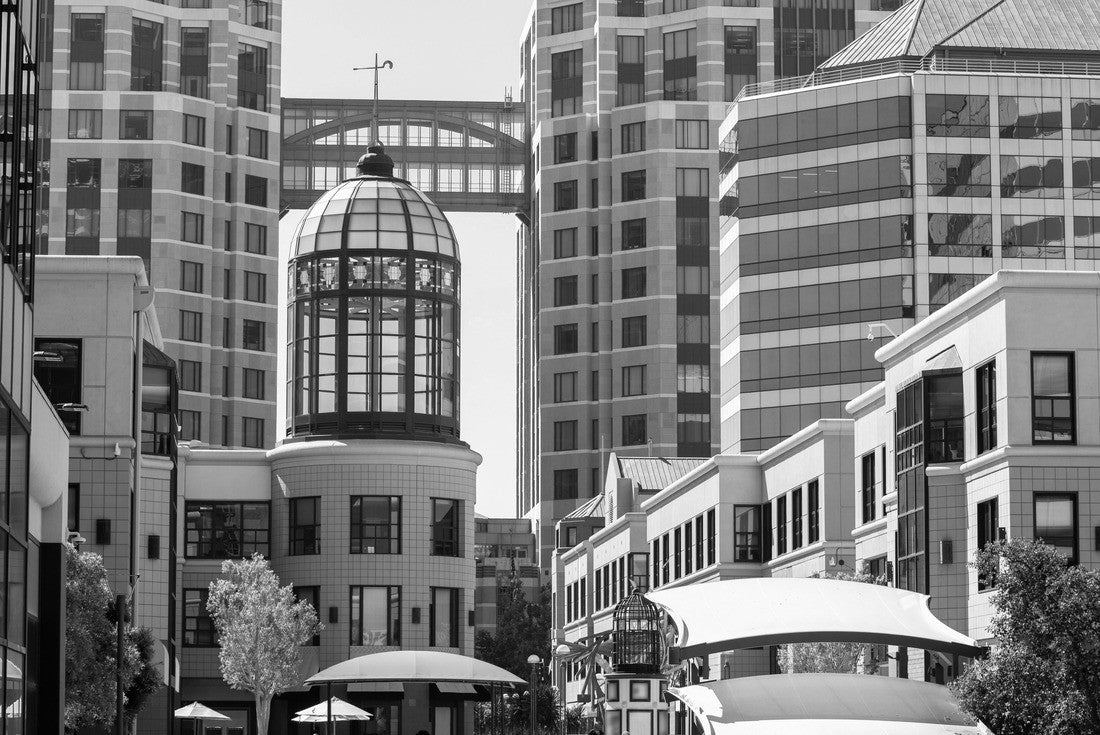 Late afternoon view of the downtown city center of Oakland, California, USA 2000pc PuzzleBlack and White