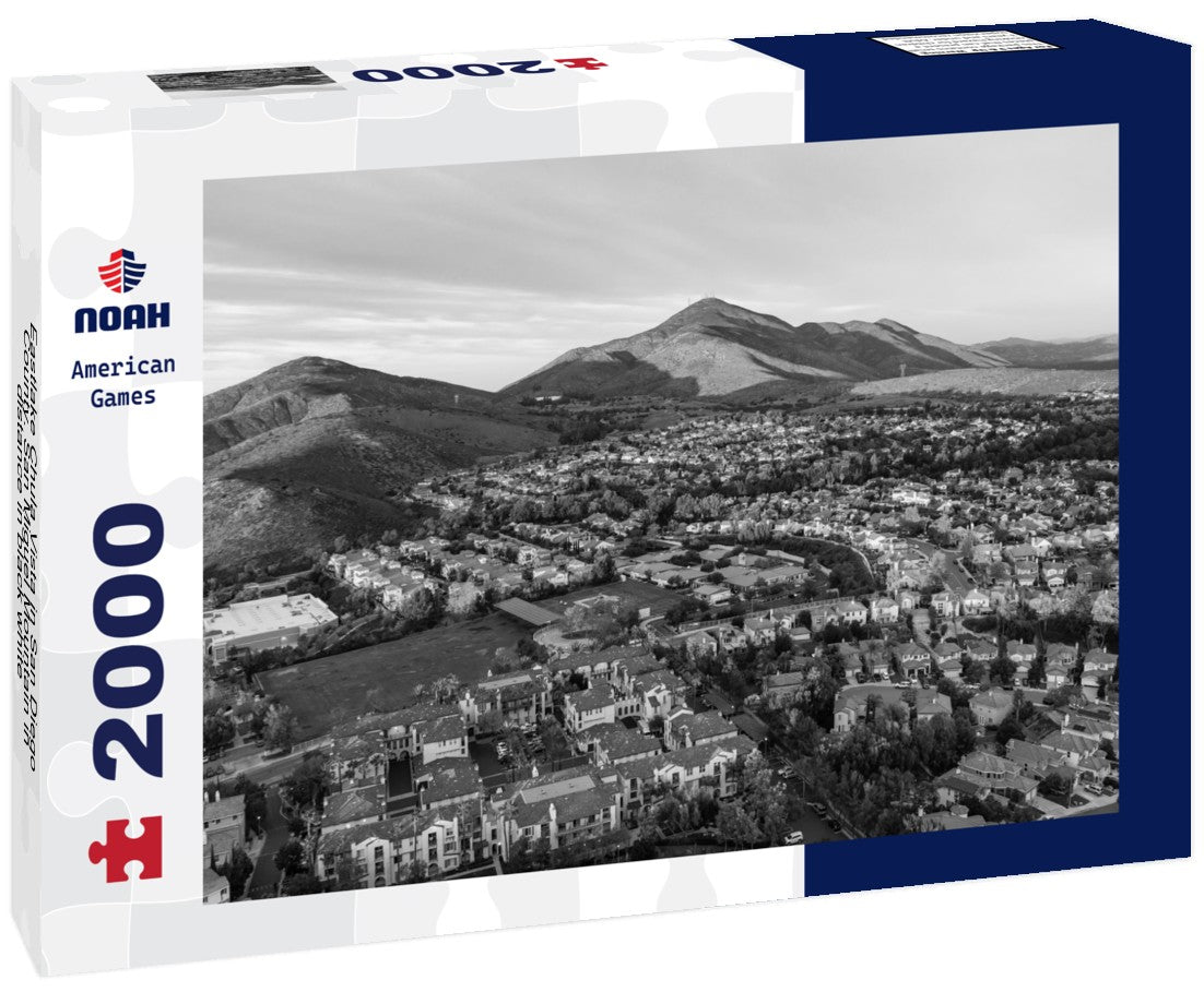Noah Jigsaw Puzzle Eastlake Chula Vista in San Diego County. San Miguel Mountain in distance in black white 2000 pieces
