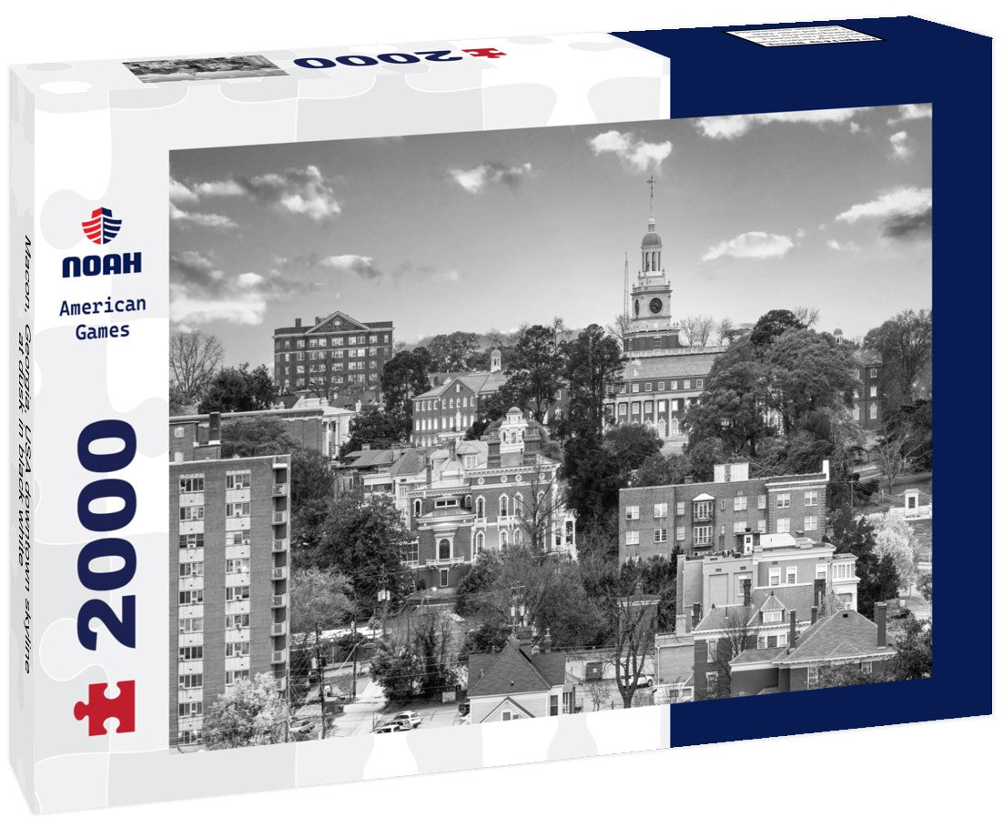 Noah Jigsaw Puzzle Macon, Georgia, USA downtown skyline at dusk in black white 2000 pieces