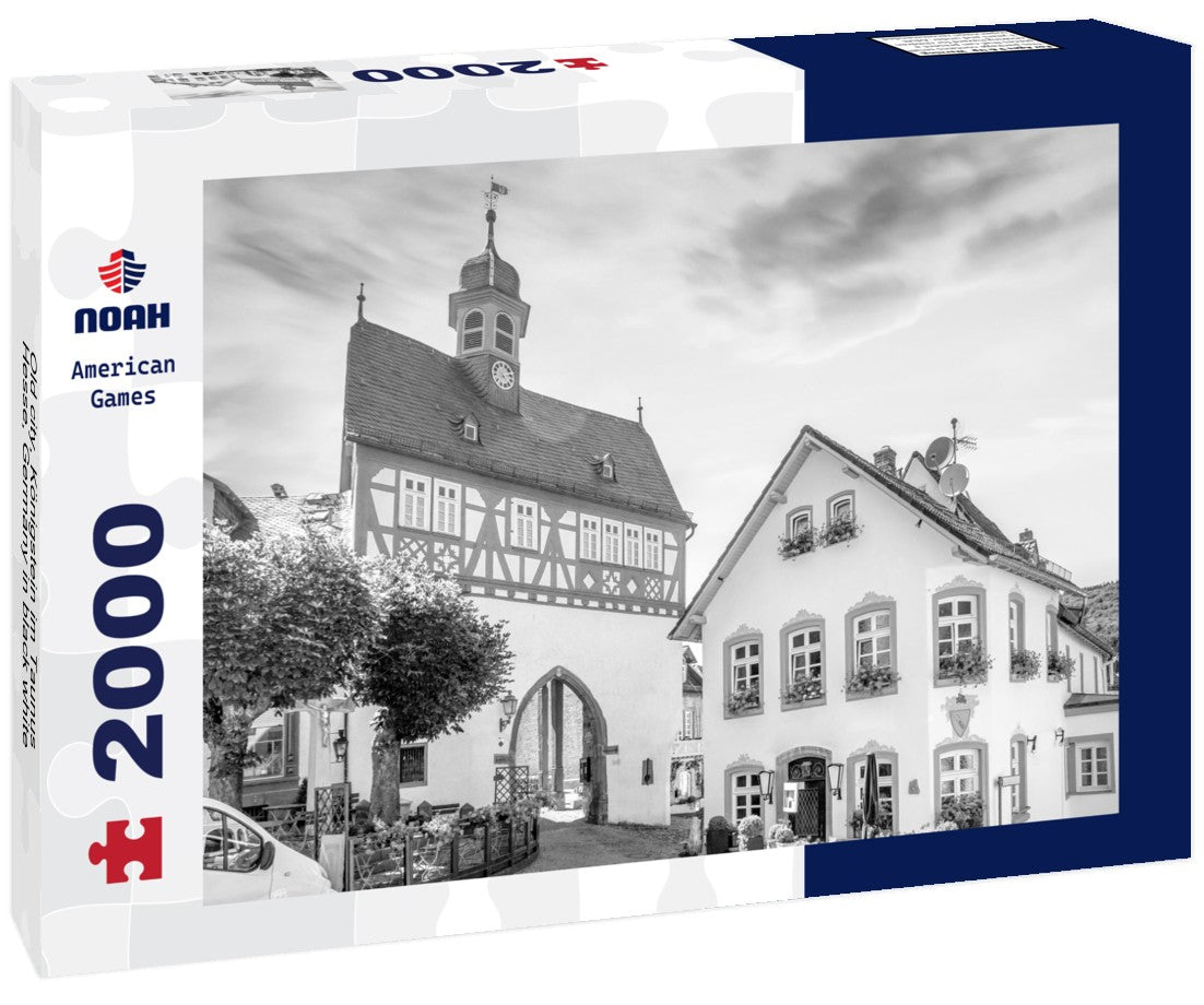 Noah Jigsaw Puzzle Old city, Königstein im Taunus, Hesse, Germany in black white 2000 pieces