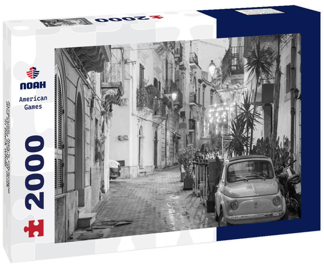 Noah Jigsaw Puzzle Syracuse, Italy's cityscape and street scene at dusk in black white 2000 pieces