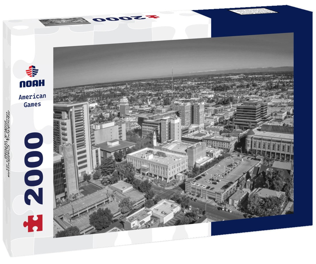 Noah Jigsaw Puzzle Stockton, California during Autumn in black white 2000 pieces