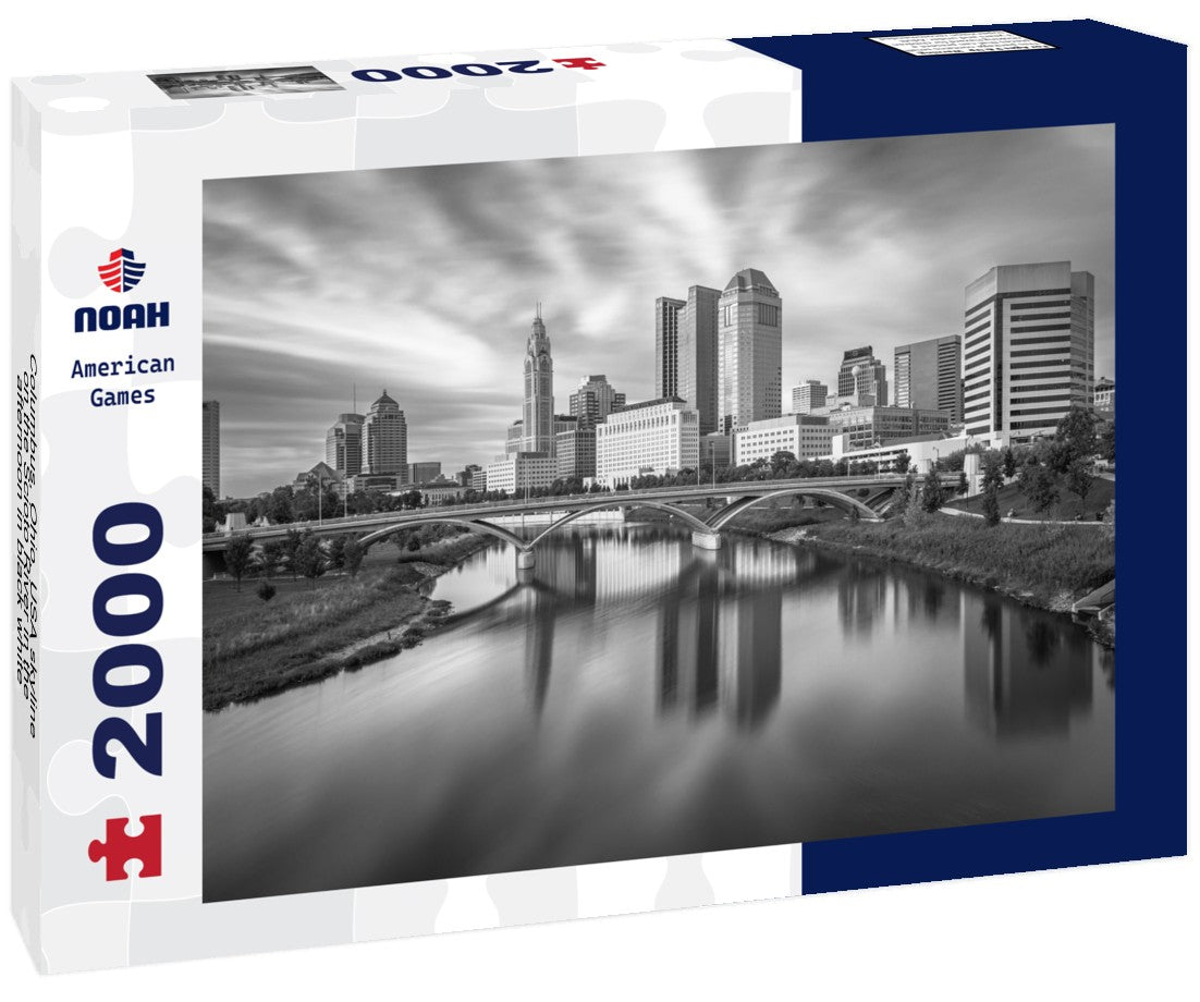 Noah Jigsaw Puzzle Columbus, Ohio, USA skyline on the Scioto River in the afternoon in black white 2000 pieces