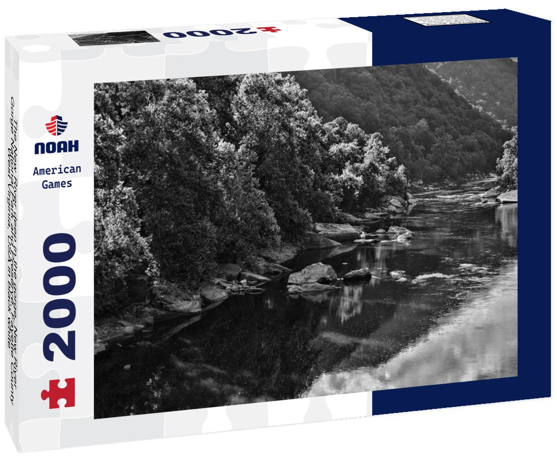 Noah Jigsaw Puzzle The New River deep in the gorge, New River Gorge National Park and Preserve, Fayette County, West Virginia, USA in black white 2000 pieces