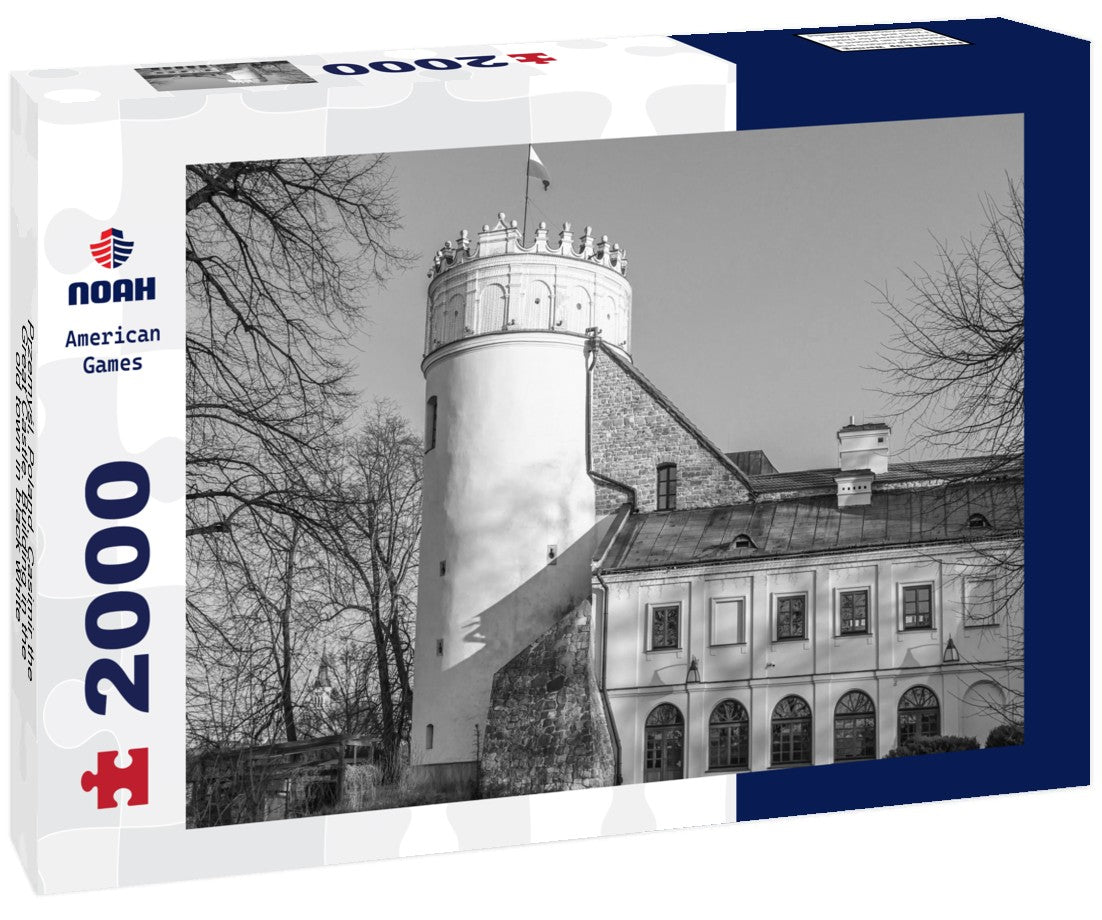 Noah Jigsaw Puzzle Przemysl, Poland. Casimir the Great Castle. Building in the old town in black white 2000 pieces