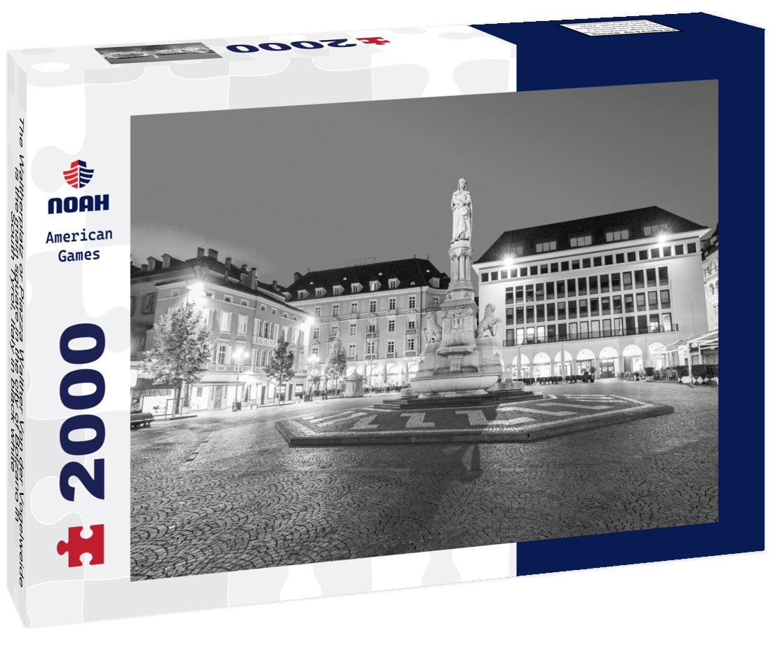 Noah Jigsaw Puzzle The Waltherplatz or Piazza Walther Von der Vogelweide is the main square in the city of Bolzano in South Tyrol, Italy in black white 2000 pieces