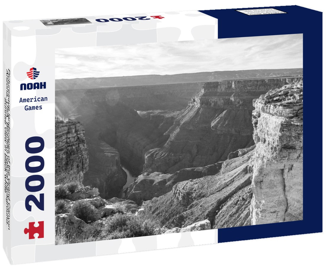 Noah Jigsaw Puzzle Picturesque landscapes of the Grand Canyon, Arizona, USA. Beautiful natural background. Sunrise view in black white 2000 pieces