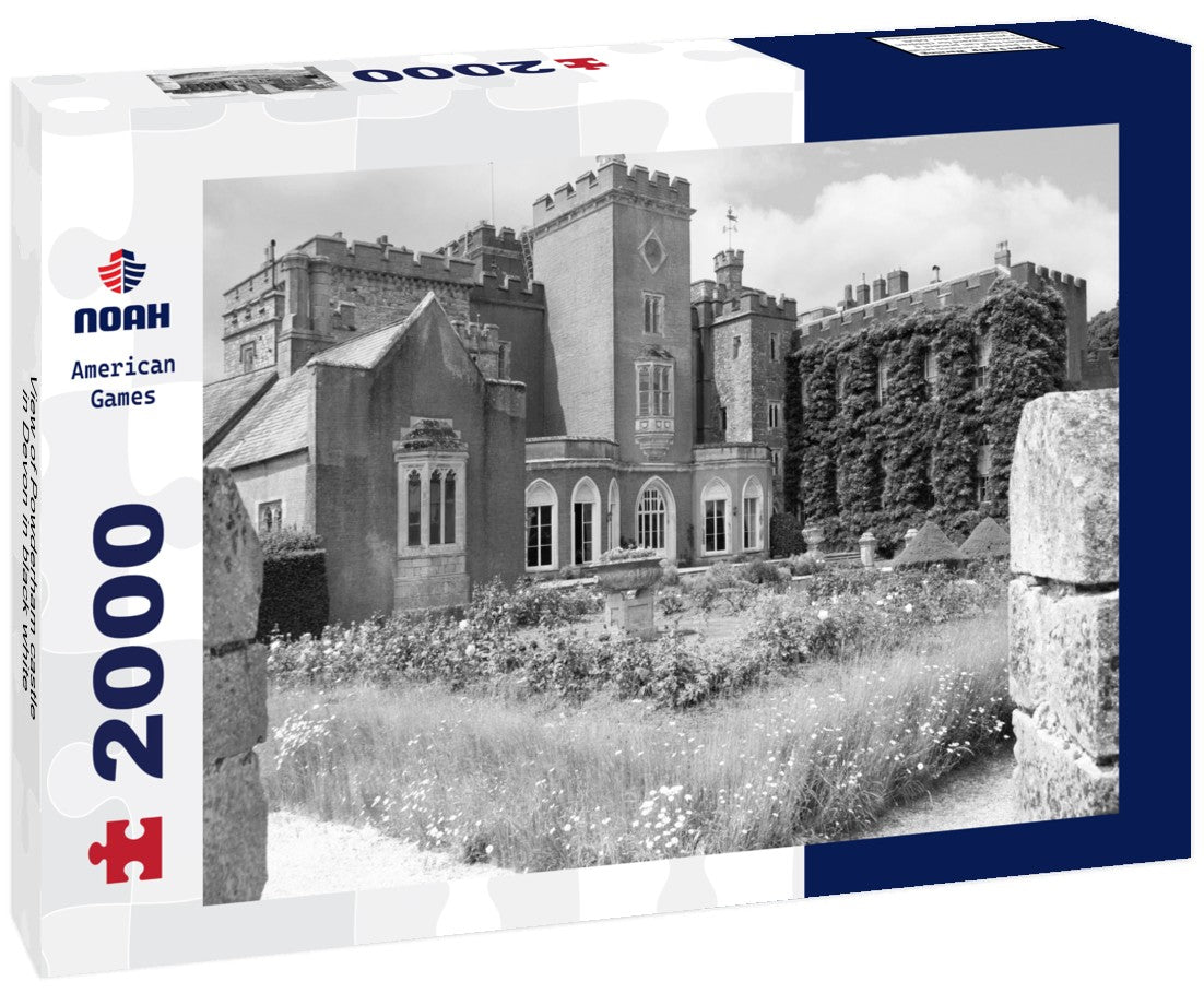 Noah Jigsaw Puzzle View of Powderham castle in Devon in black white 2000 pieces