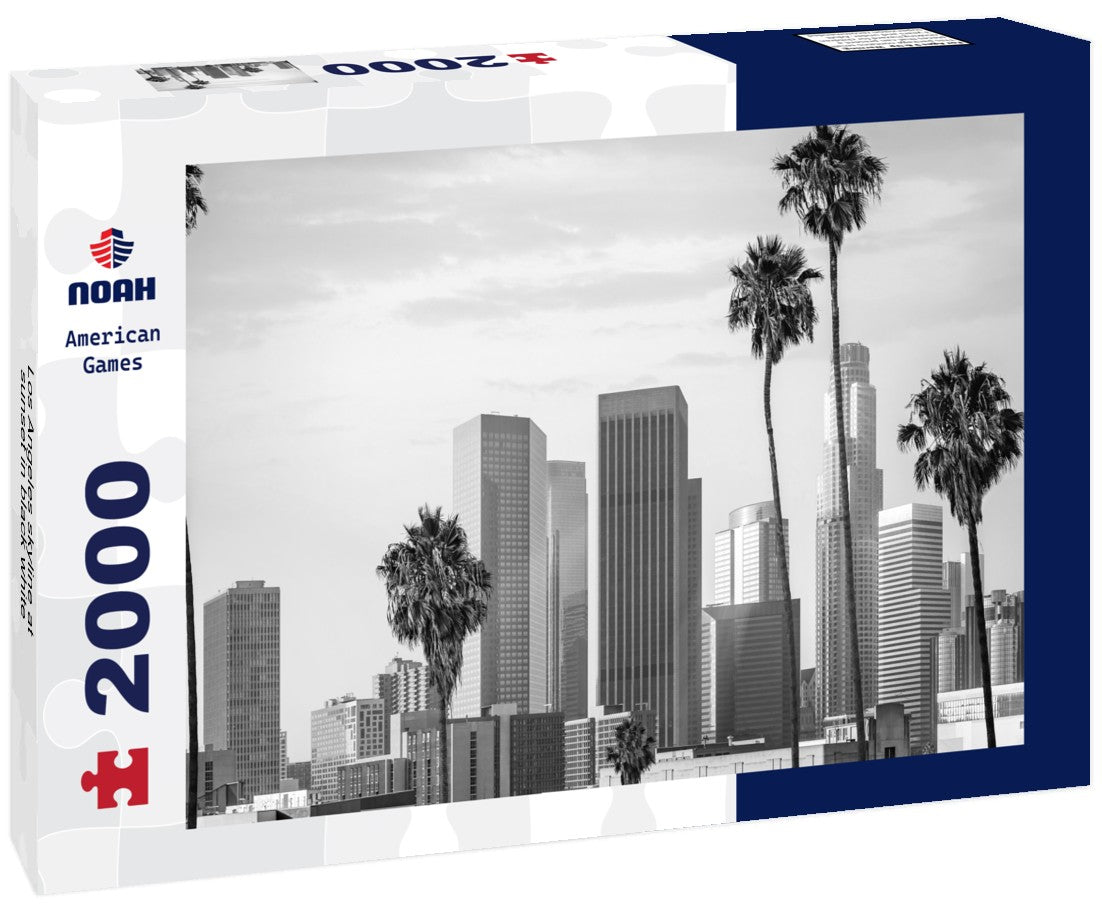 Noah Jigsaw Puzzle Los Angeles skyline at sunset in black white 2000 pieces