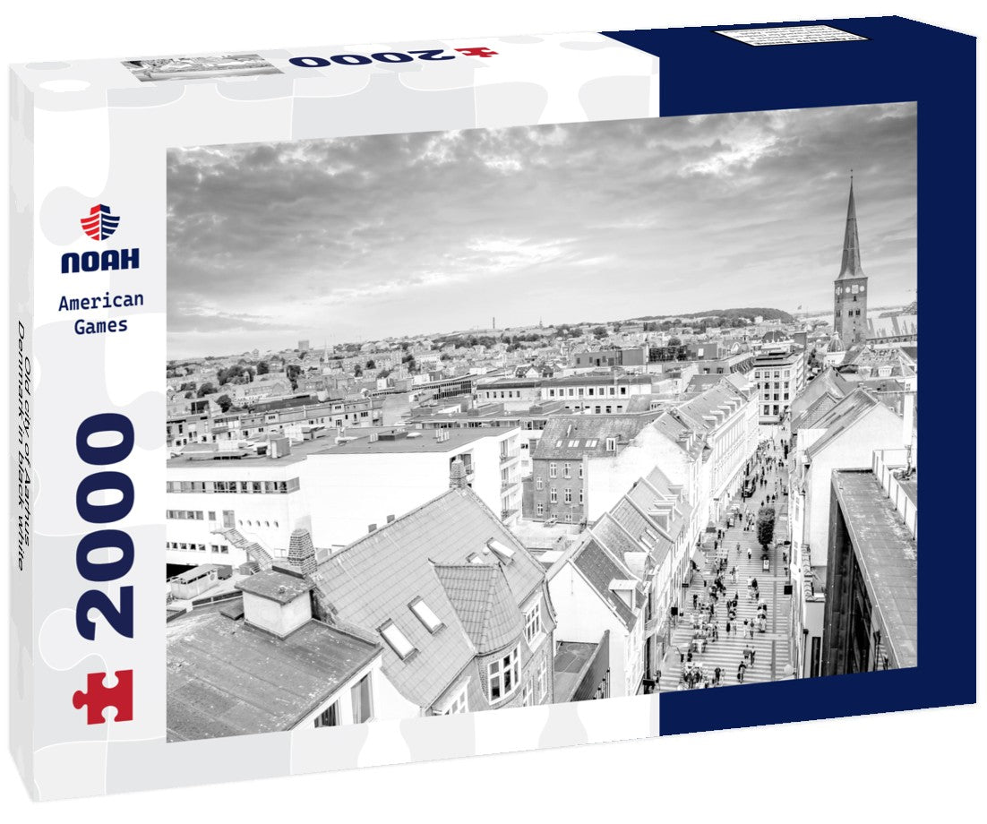 Noah Jigsaw Puzzle Old city of Aarhus, Denmark in black white 2000 pieces