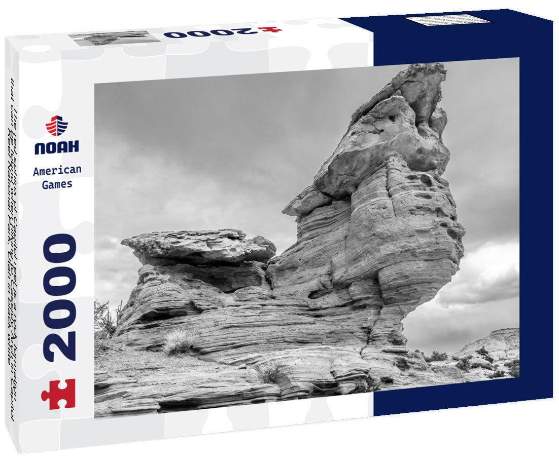 Noah Jigsaw Puzzle The red sphinx of Capitol reef is a rock formation that can be found when hiking to Cassidy Arch in Capitol Reef National Park, Utah in black white 2000 pieces
