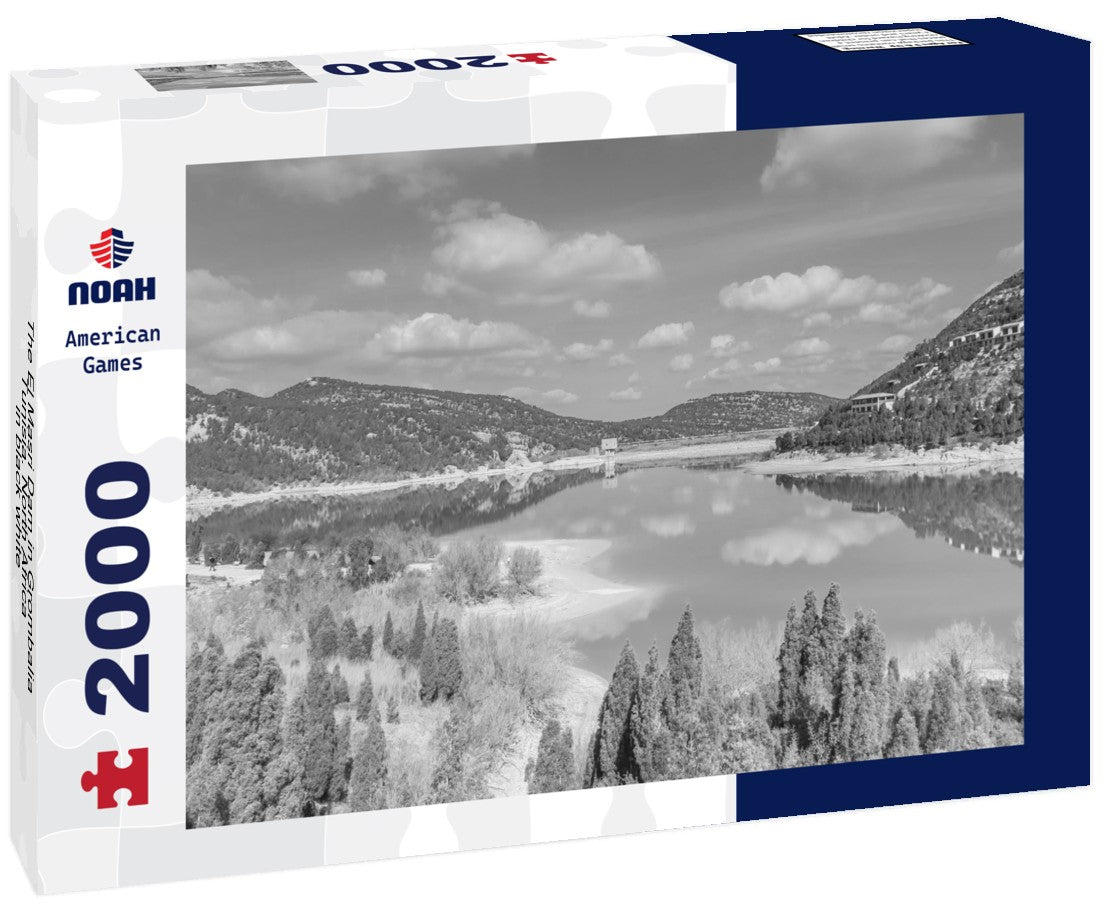 Noah Jigsaw Puzzle The El Masri Dam in Grombalia, Tunisia. North Africa in black white 2000 pieces
