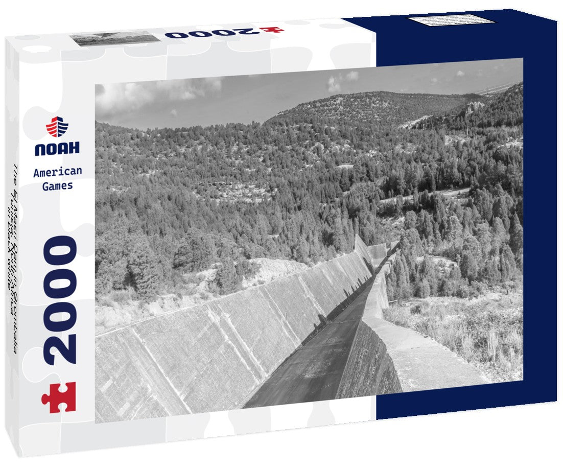 Noah Jigsaw Puzzle The El Masri Dam in Grombalia, Tunisia. North Africa in black white 2000 pieces