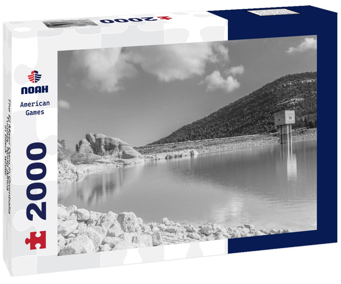 Noah Jigsaw Puzzle The El Masri Dam in Grombalia, Tunisia. North Africa in black white 2000 pieces