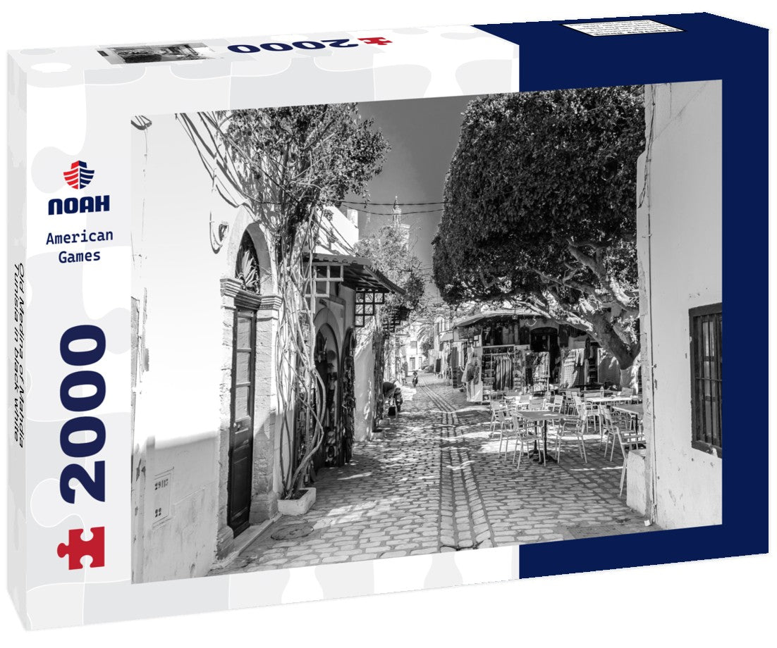 Noah Jigsaw Puzzle Old Medina of Mahdia, Tunisia in black white 2000 pieces