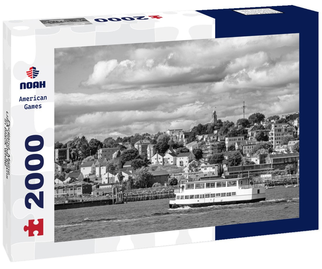 Noah Jigsaw Puzzle Portland, Maine, USA Coastal towns in black white 2000 pieces