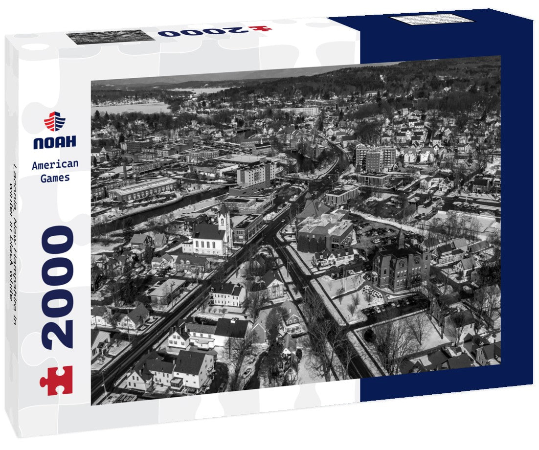 Noah Jigsaw Puzzle Laconia, New Hampshire in winter in black white 2000 pieces