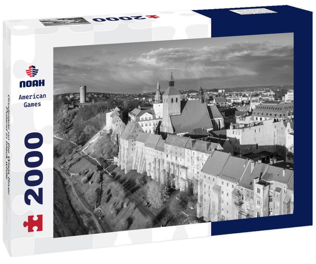 Noah Jigsaw Puzzle Grudziadz on the Wisla River, Poland in black white 2000 pieces