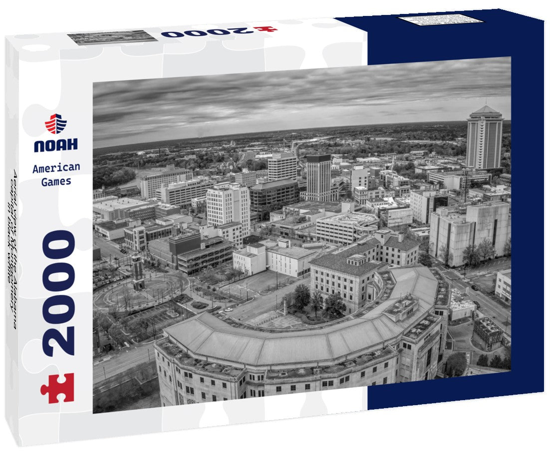 Noah Jigsaw Puzzle Aerial view of the Alabama capital of Montgomery in black white 2000 pieces