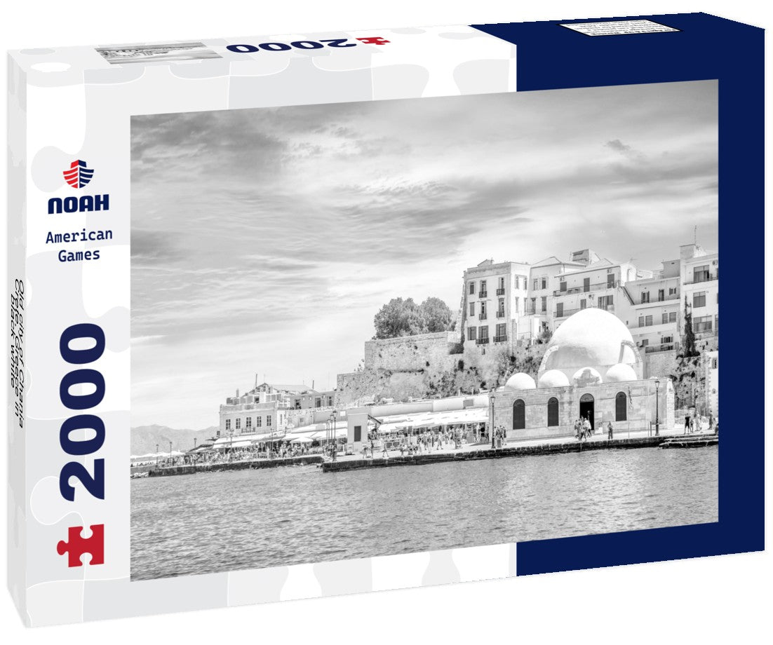 Noah Jigsaw Puzzle Old city of Chania, Crete, Greece in black white 2000 pieces