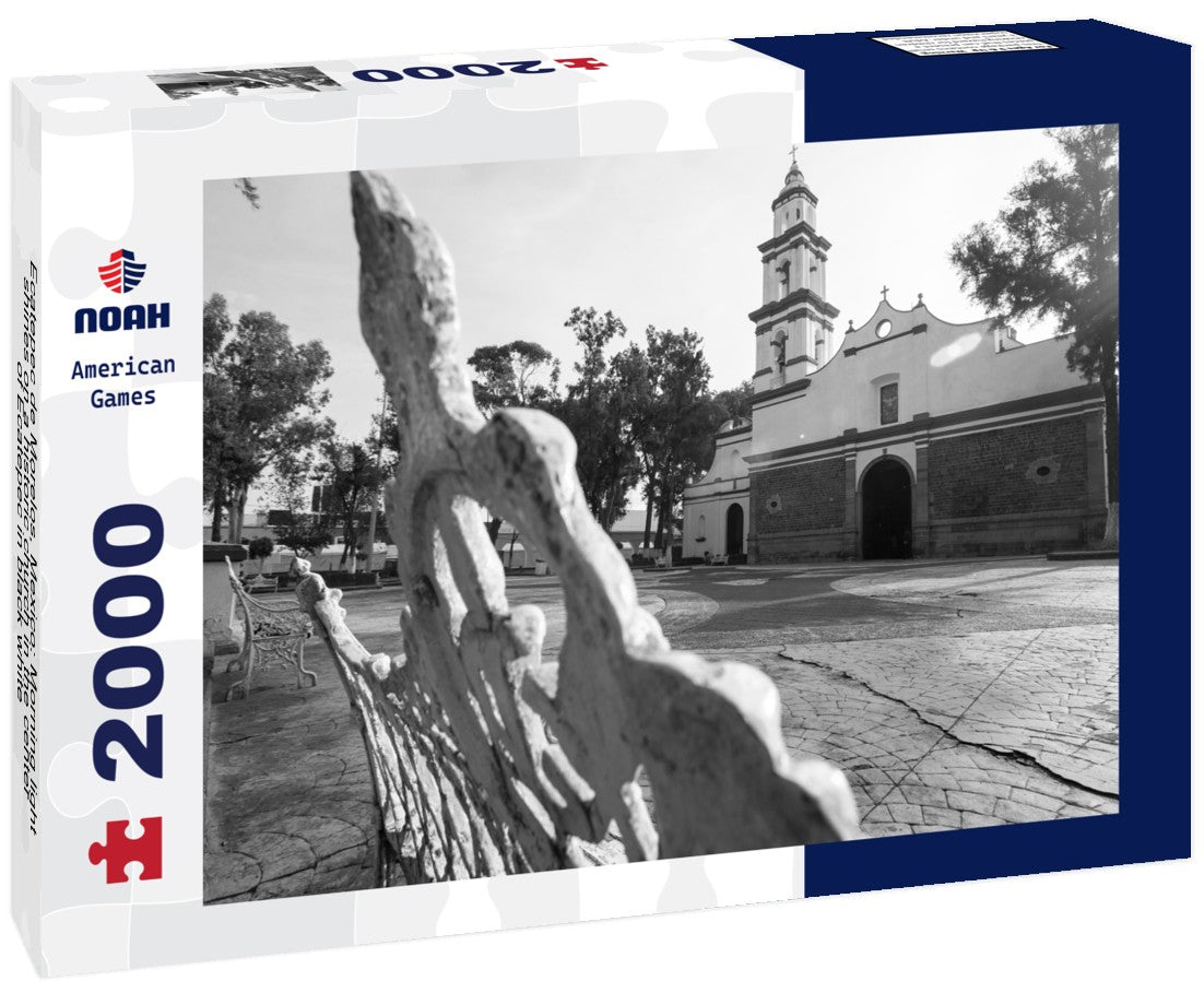 Noah Jigsaw Puzzle Ecatepec de Morelos, Mexico: Morning light shines on a historic church in the center of Ecatepec in black white 2000 pieces