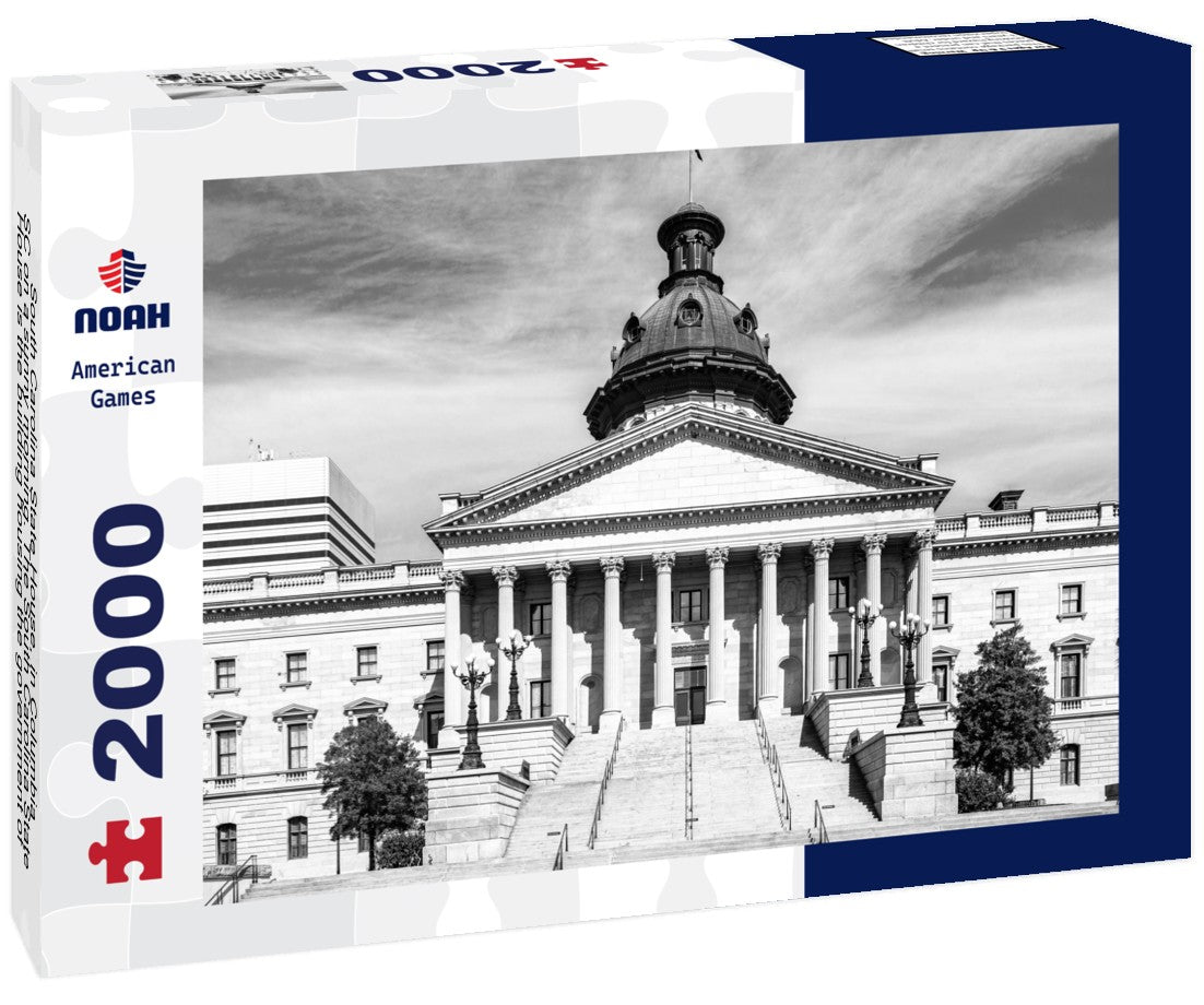 Noah Jigsaw Puzzle South Carolina State House, in Columbia, SC on a sunny morning. The South Carolina State House is the building housing the government of the U.S. state of South Carolina in black white 2000 pieces