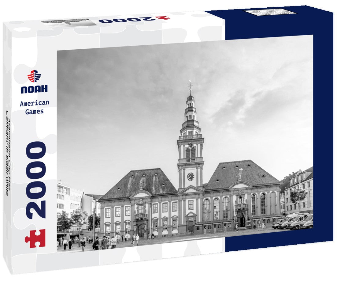 Noah Jigsaw Puzzle Mannheim City Hall, Germany in black white 2000 pieces