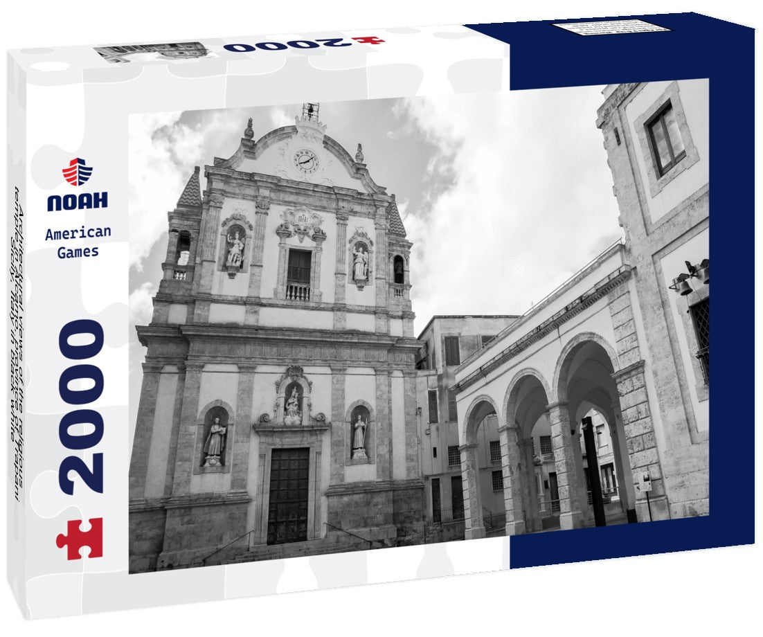 Noah Jigsaw Puzzle Architectural views of the religious temple in Alcamo, province of Trapani, Sicily, Italy in black white 2000 pieces