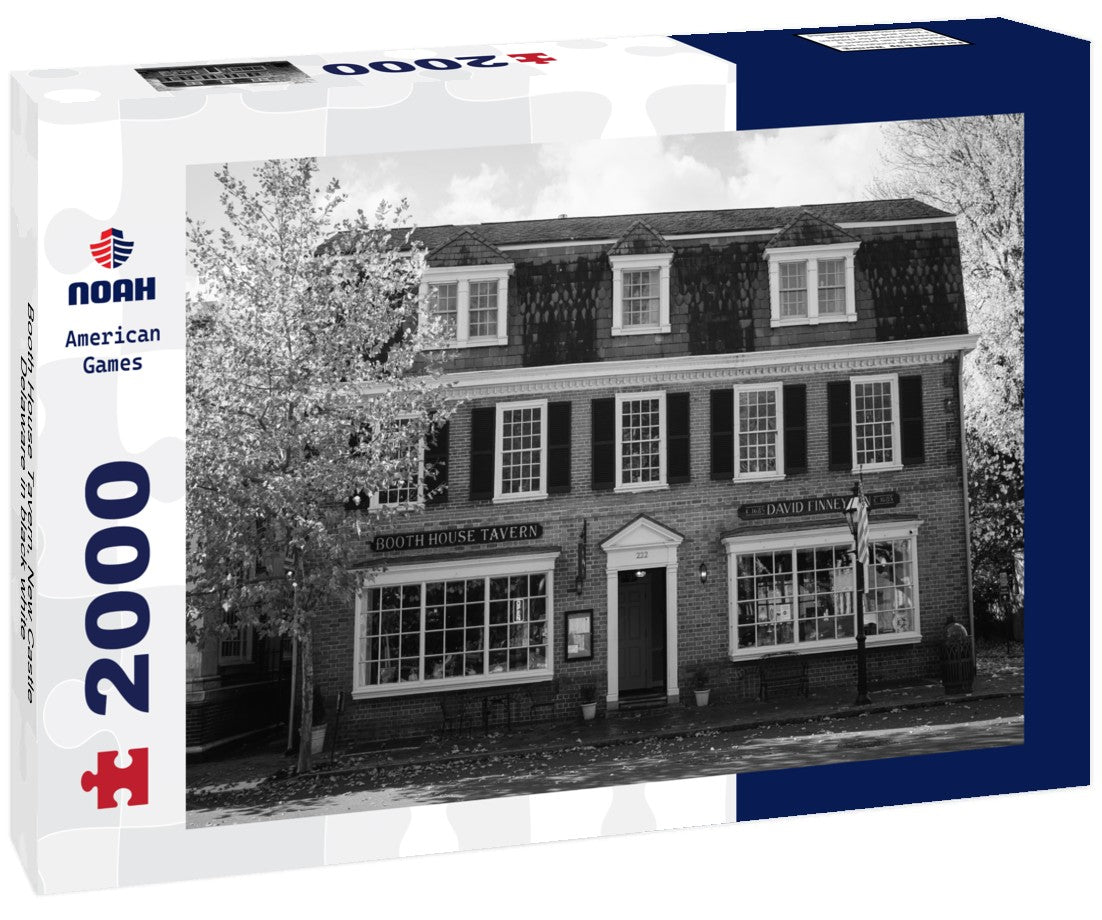 Noah Jigsaw Puzzle Booth House Tavern, New Castle, Delaware in black white 2000 pieces