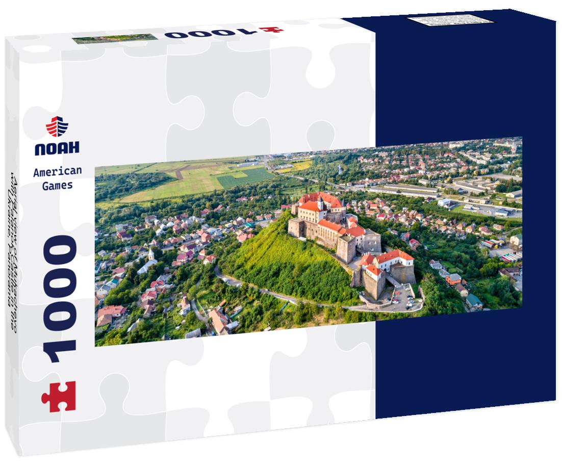 Noah Jigsaw Puzzle Aerial view of Mukachevo with Palanok Castle in the Ukraine, Panorama Panorama 1000 Pieces