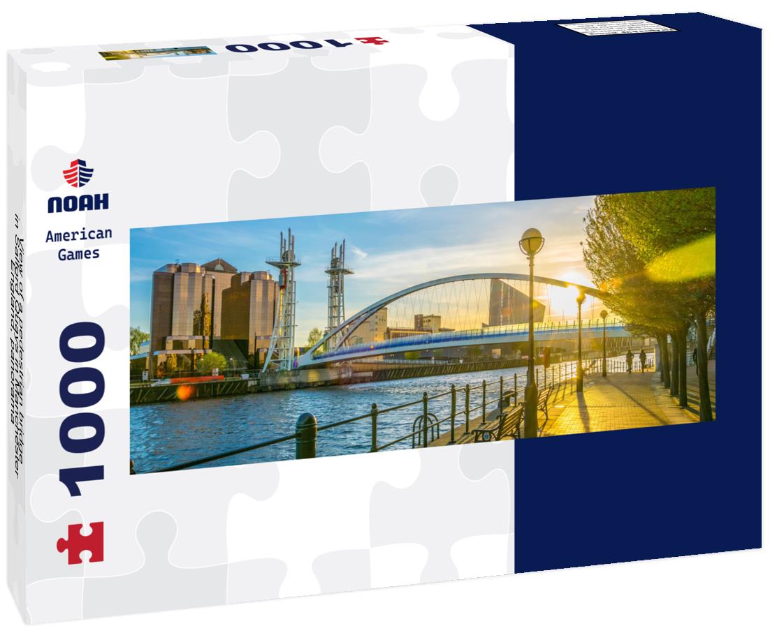 Noah Jigsaw Puzzle View of a pedestrian bridge in Salford Quays in Manchester, England, panorama Panorama 1000 Pieces