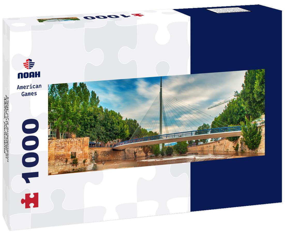 Noah Jigsaw Puzzle View of a suspension bridge over a river in Murcia, panorama Panorama 1000 Pieces